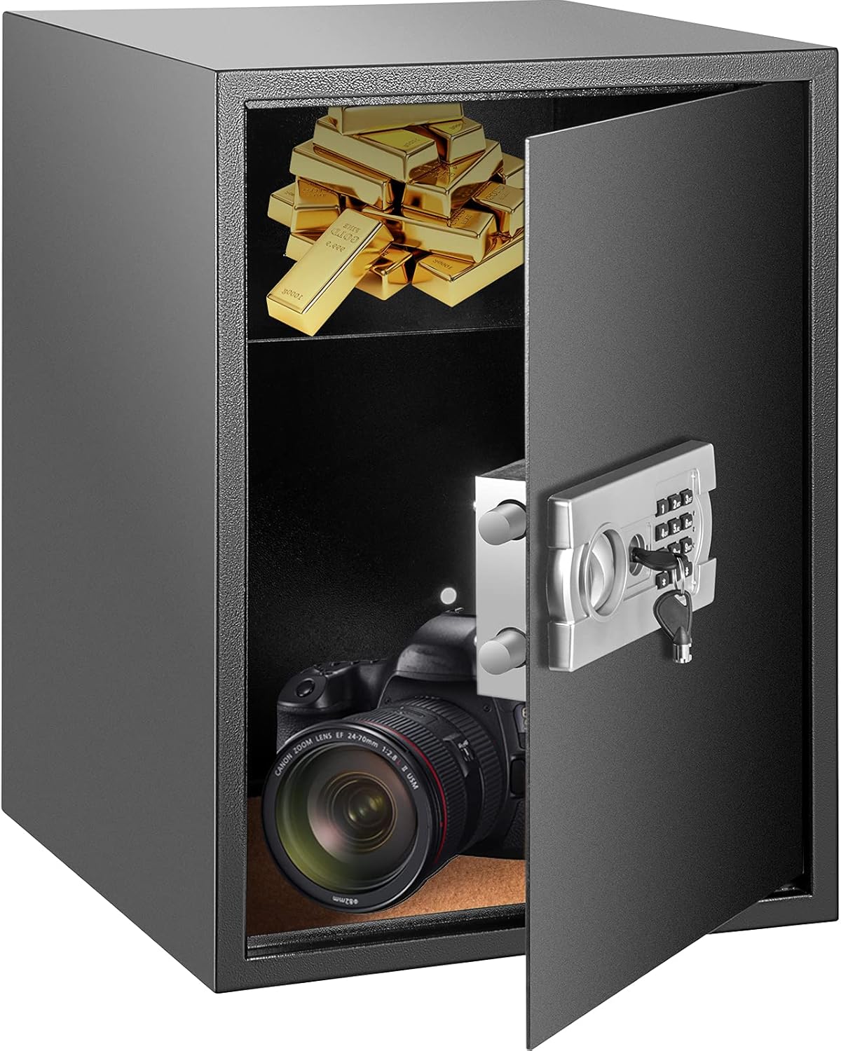 VEVOR Digital Depository Safe 1.7 Cubic Feet Made of Carbon Steel Electronic Code Lock Depository Safe with Deposit Slot with Two Emergency Keys Depository Box for Home Hotel Restaurant and Office