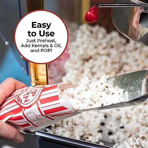 Nostalgia Popcorn Maker Machine - Professional Cart Kettle.
