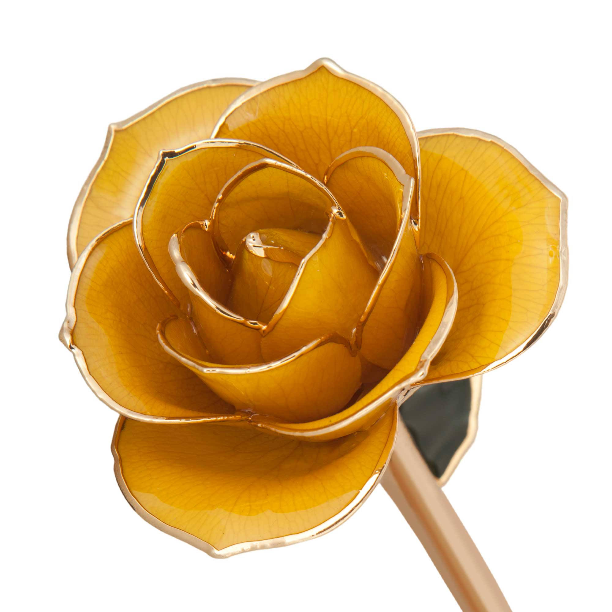 24K Gold Dipped Laquered Rose - Sunshine Yellow