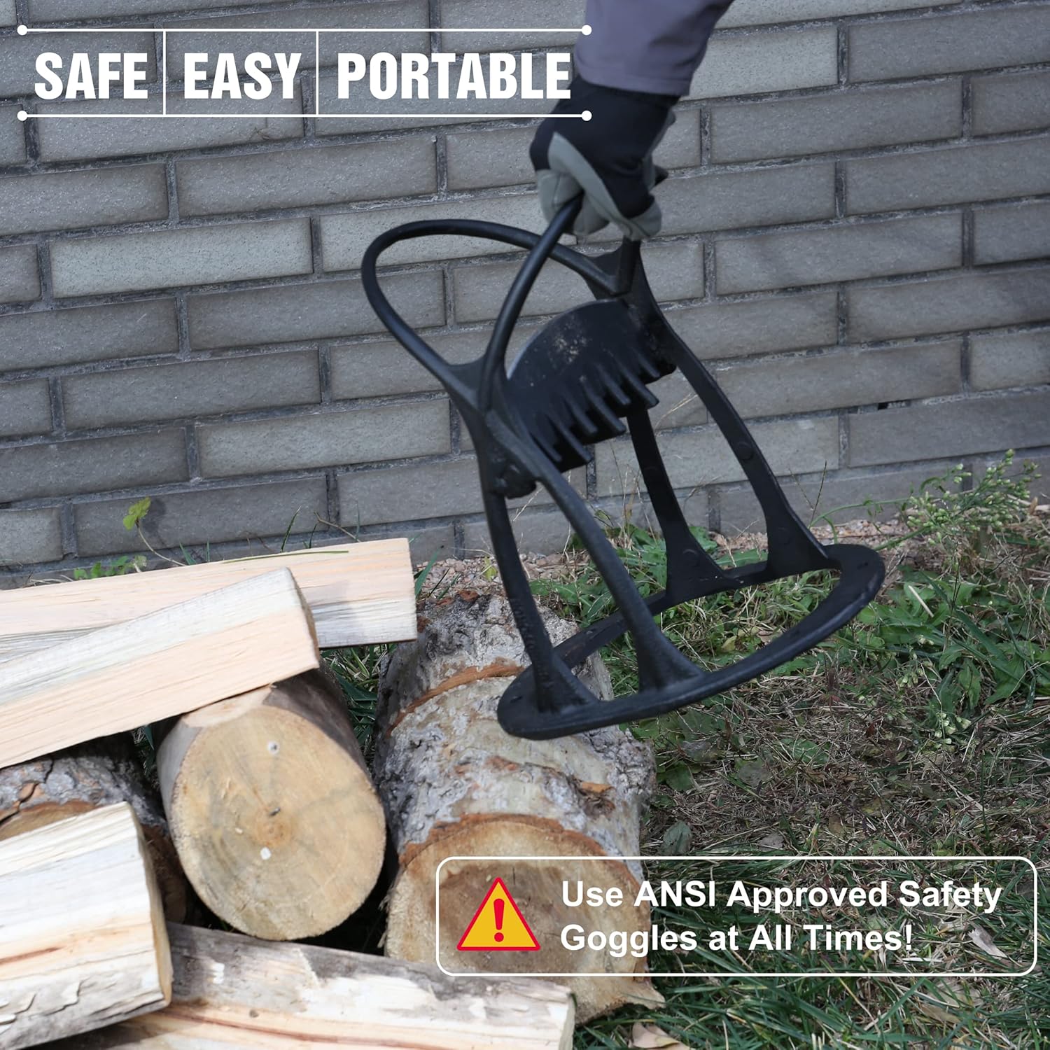 SPEED FORCE Firewood Splitter-Kindling Splitter-Log Splitter-Wood Splitter-Kindling Cracker �C No Axe��Manual Log Splitter Wedge Made from CAST Steel Pack of 2
