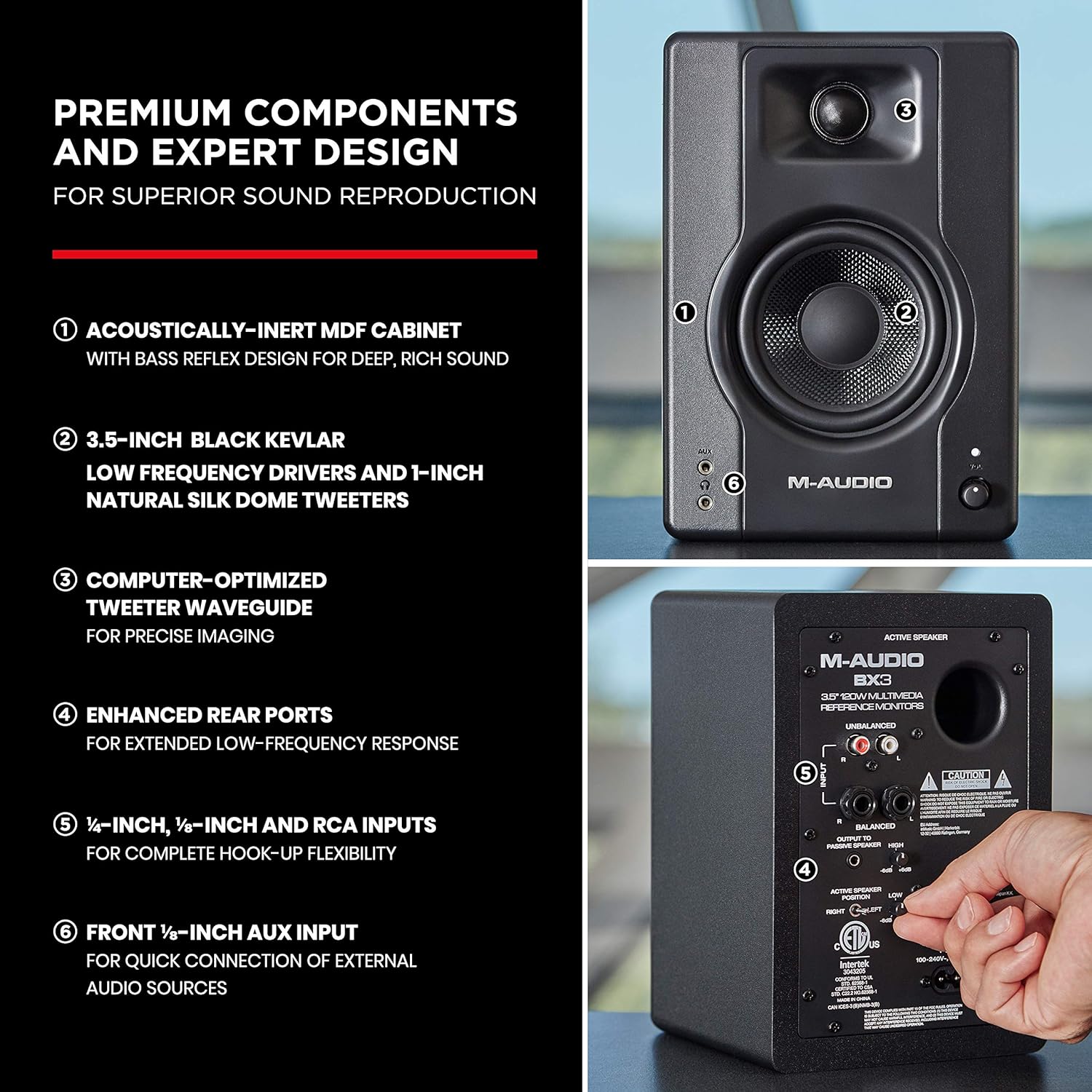 Beginner DJ Set - Numark DJ Controller and DJ Headphones plus M-Audio DJ Monitor Speakers with Serato DJ Lite and Party Lights