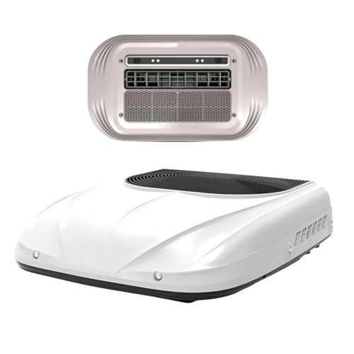 12V RV Air Conditioner, ultra-thin and low-noise 12V DC power supply roof air conditioner suitable for trucks, vans, construction vehicles, excavators, bus, trailers, rv ac units