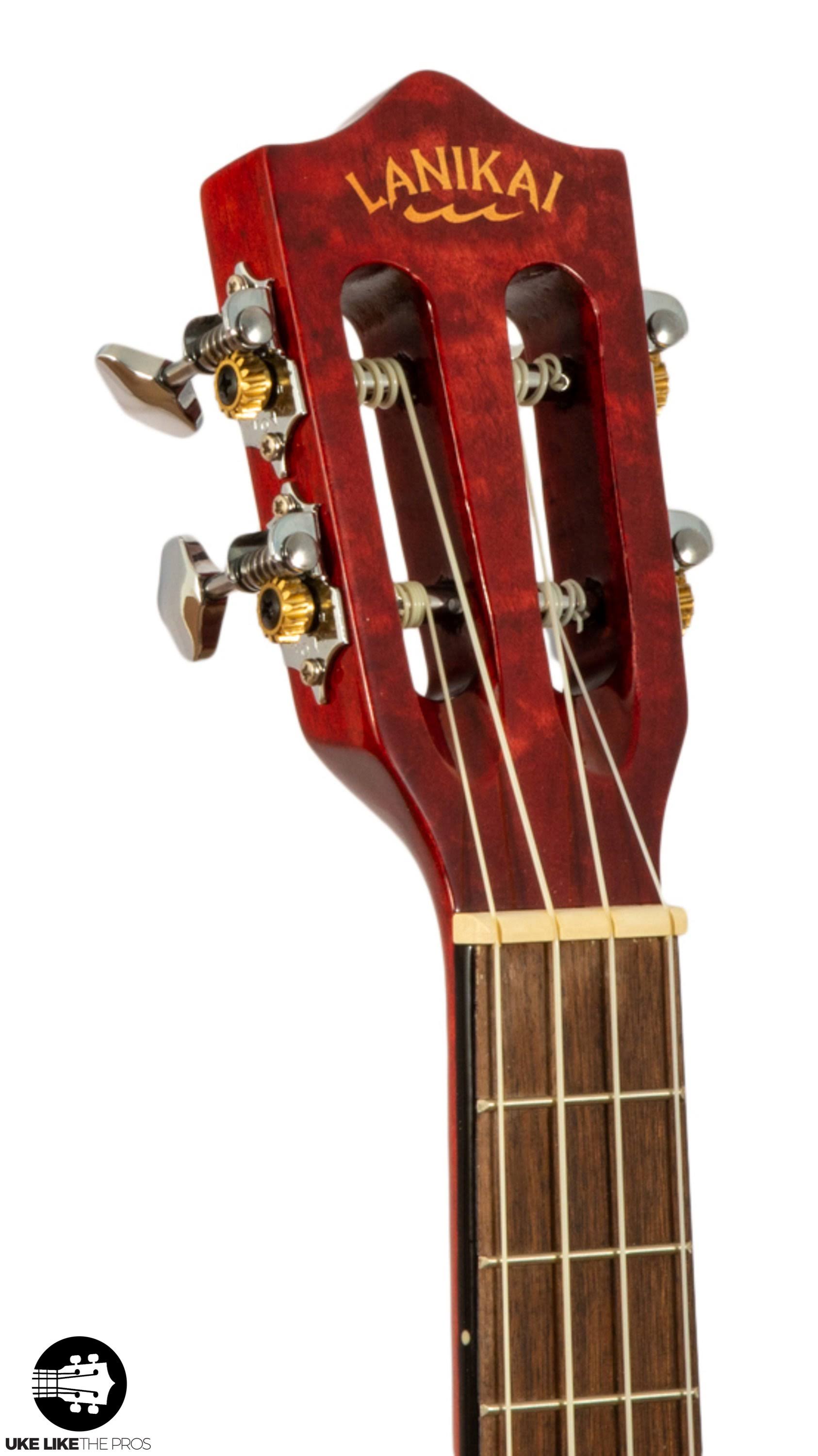 Lanikai Quilted Maple Red Stain Tenor Ukulele, Brown