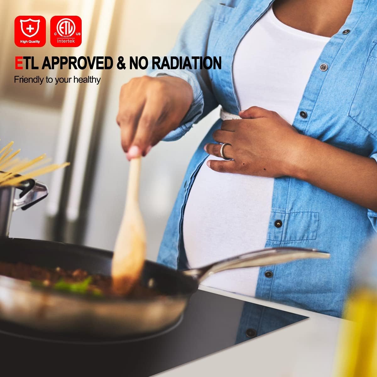 Electric Cooktop 30'', GASLAND Chef Pro Series Built- in Ceramic Cooktop 4 Burners, 220V Smoothtop Style Cooktop, Knob Control, Hot Surface Indicator, ETL Approved
