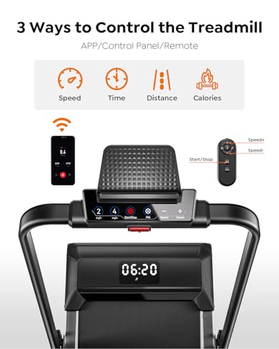 Walking Pad Treadmill with Incline, 2 in 1 Foldable Treadmills for Home Small Office, 300lbs Portable Compact Under Desk Treadmill with App, Remote Control and LED Display