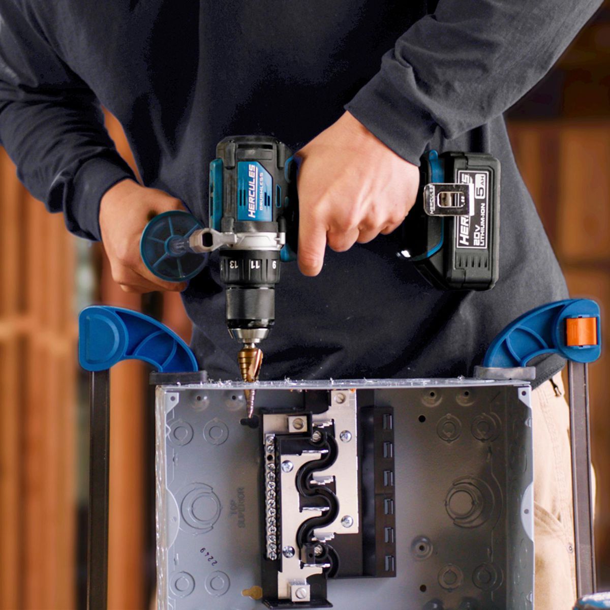 HERCULES 20V Brushless Cordless, 1/2 in. Drill/Driver Kit with Side Handle, 2 Ah Battery, and Charger