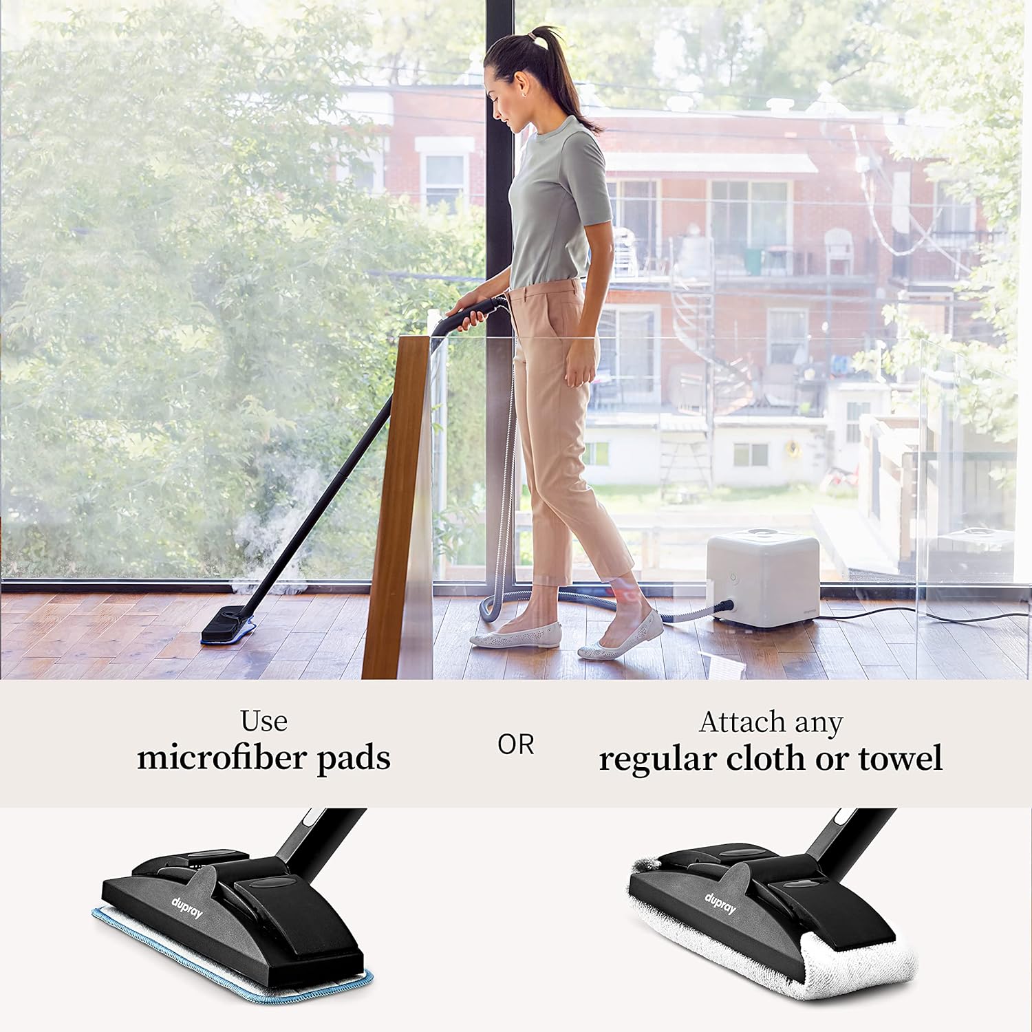 Certified Refurbished Dupray Neat Steam Cleaner Powerful Multipurpose Portable Steamer for Floors, Cars, Tiles Grout Cleaning. Chemical Free Disinfection for Home Kills 99.99%* of Bacteria and Viruses