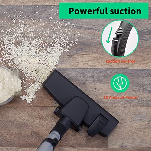Canister Vacuum Cleaner - Jill Compact Vacuum, for Hardwood Floors and Rugs, Dual Certified Hepa Filtration, Bagged