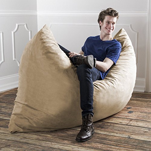 Jaxx Pillow Saxx 5.5-Foot - Huge Bean Bag Floor Pillow and Lounger, Chocolate