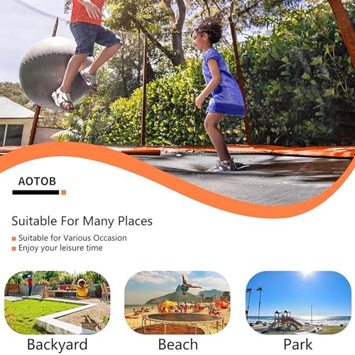AOTOB 8FT 10FT 12FT 14 FT 15FT Trampoline with Safety Enclosure Net，Outdoor Trampoline with Basketball Hoop, Heavy Duty Jumping Mat and Spring Cover Padding for Kids and Adults, Storage Bag and Ladder
