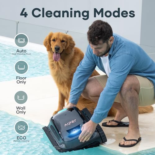 (2024 Upgraded) AIPER Scuba S1 Cordless Robotic Pool Cleaner, Wall Climbing Pool Robot Vacuum, WavePath Navigation 2.0 with Periodic Cleaning, Last 150 Minutes for In-ground Pools up to 1600 Sq.ft
