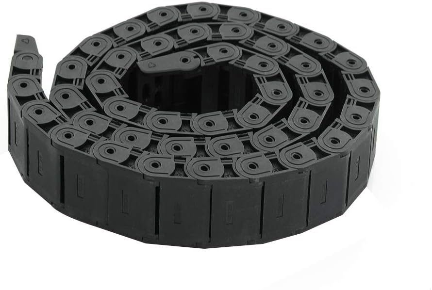Fielect Drag Chain Cable Carrier Open Type with End Connectors R100 35X100mm 1 Meter Plastic for Electrical CNC Router Machines Black 1Pcs