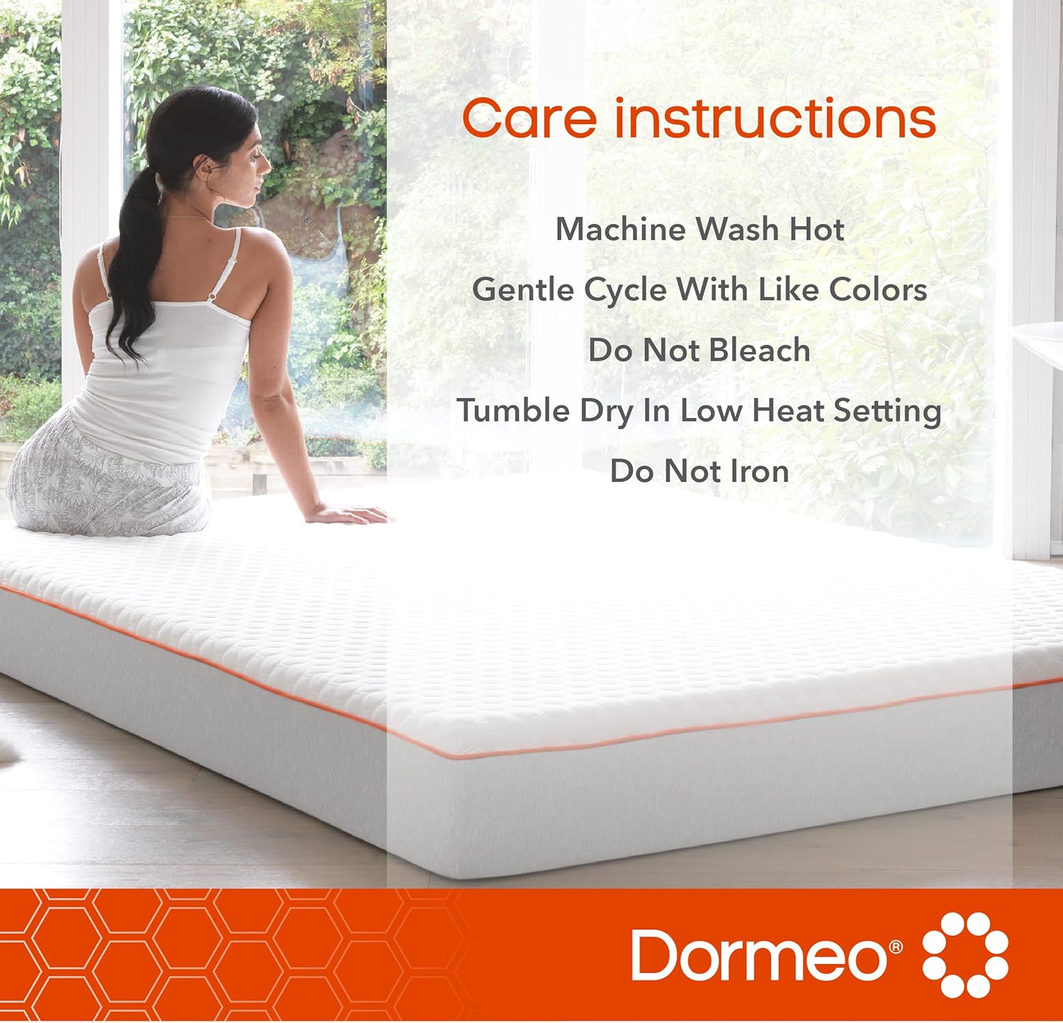 Dormeo Queen Size Mattress Topper and Premium Waterproof Mattress Protector Bundle