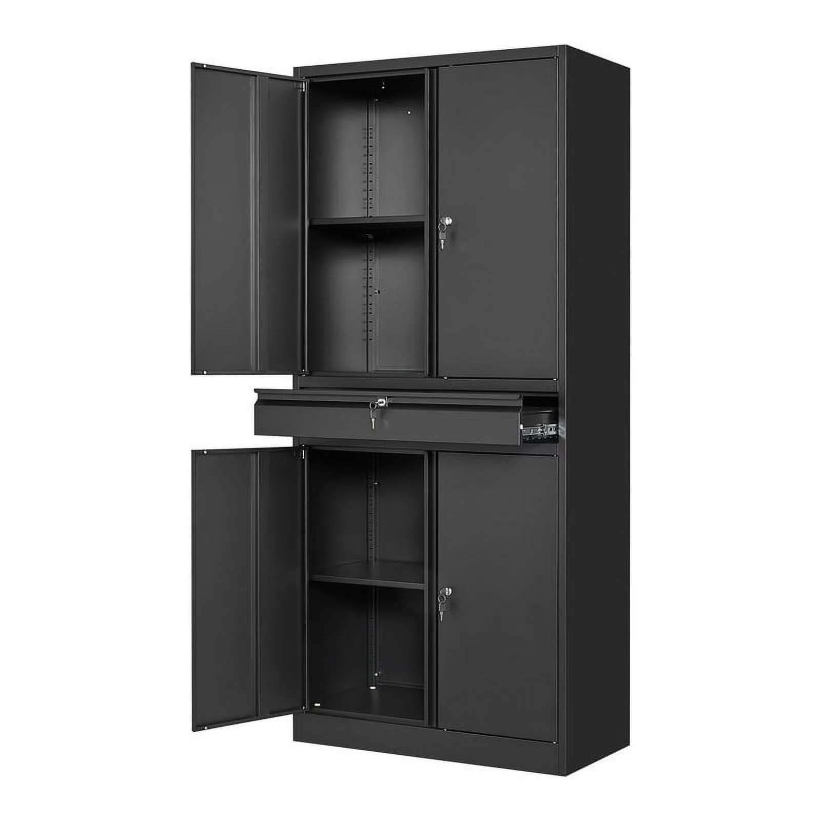 Fesbos Metal Garage Storage Cabinet with Locking Doors and Adjustable Shelves, Tool Storage Cabinet with 1 Drawer - 71" Steel Locking Cabinet for Garage, Warehouse