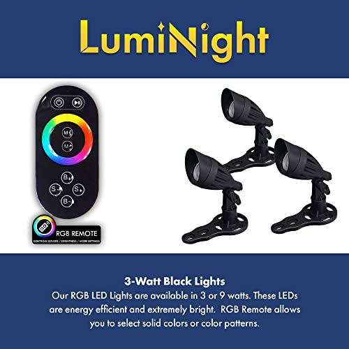 HALF OFF PONDS LumiNight Pond and Landscape Lighting - (3) 3-Watt LED White Light Kit for Floating Fountains w/ 100' QD Cord