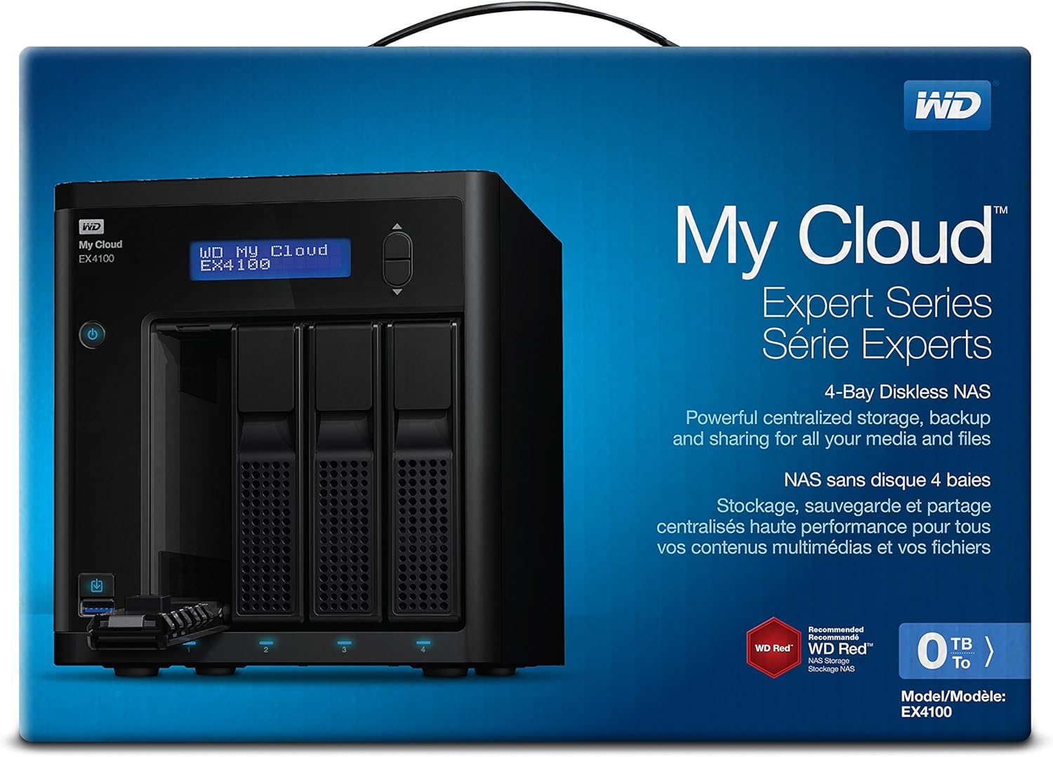 WD 24TB My Cloud EX4100 Expert Series 4-Bay Network Attached Storage - NAS - WDBWZE0240KBK-NESN