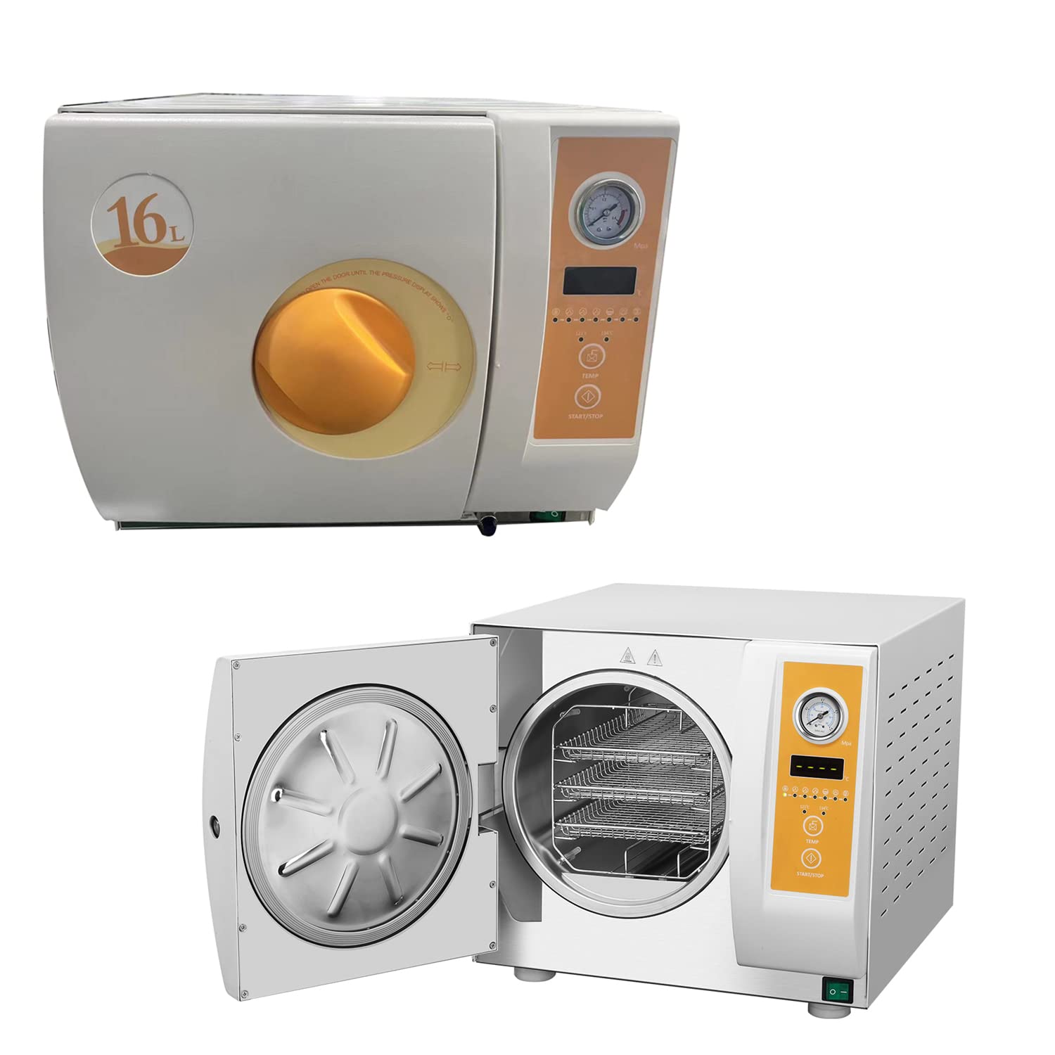 1800W Digital Display Autoclave N Standard 16L with Water Tank Small Lab Steam Sterilization Autoclave