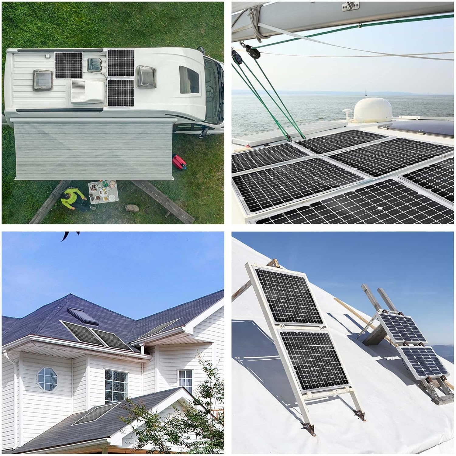 SUNSUL 30 Watt 12V Solar Panel Kit Battery Maintainer Trickle Charger, with Waterproof 5A 12V/24V PWM Solar Charge Controller and Adjustable Solar Panels Mount Rack Bracket (30 Watt with Accessories)
