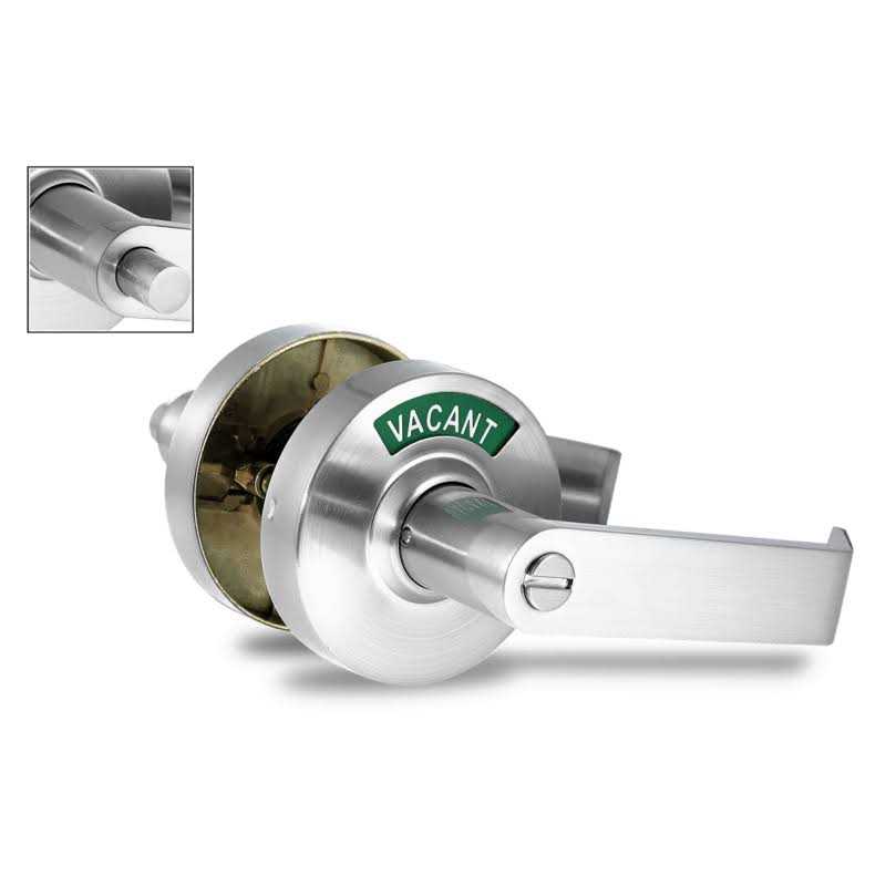 VIZILOK ADA Compliant. Commercial Grade Privacy Indicator Lock and Lever in 26D Satin Chrome Non-Reversible - Shop Hardware Tools Online Store
