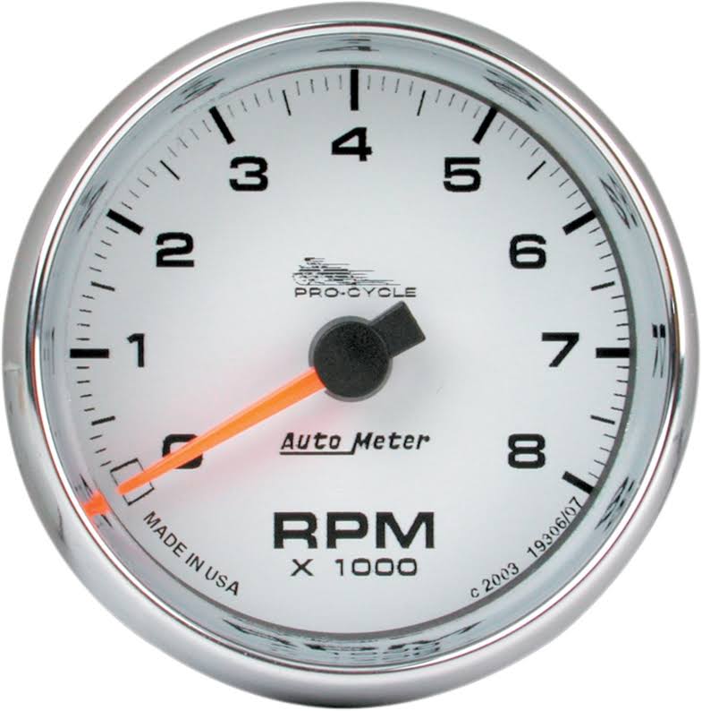Auto Meter 19307 Electronic Tachometer 2 5/8in. White Face