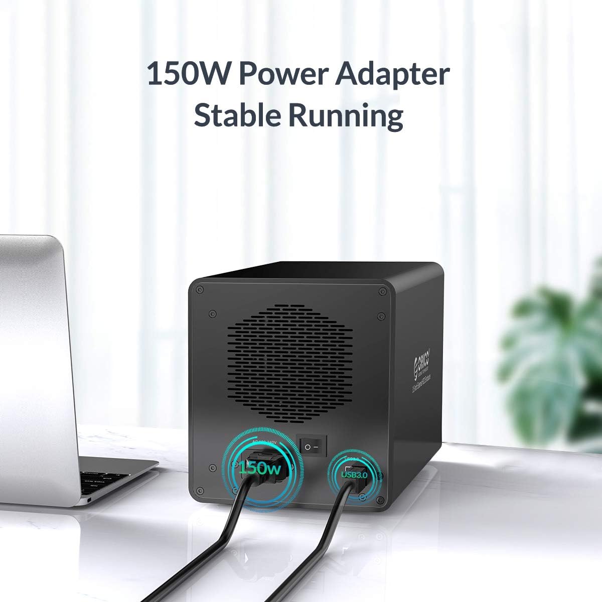 ORICO 4 Bay USB 3.0 to SATA Chia External Hard Drive Enclosure for 3.5 inch HDD Support 64TB (4 x 16TB) Aluminum Alloy RAID Enclosure Support RAID Mode Storage-9548RU3