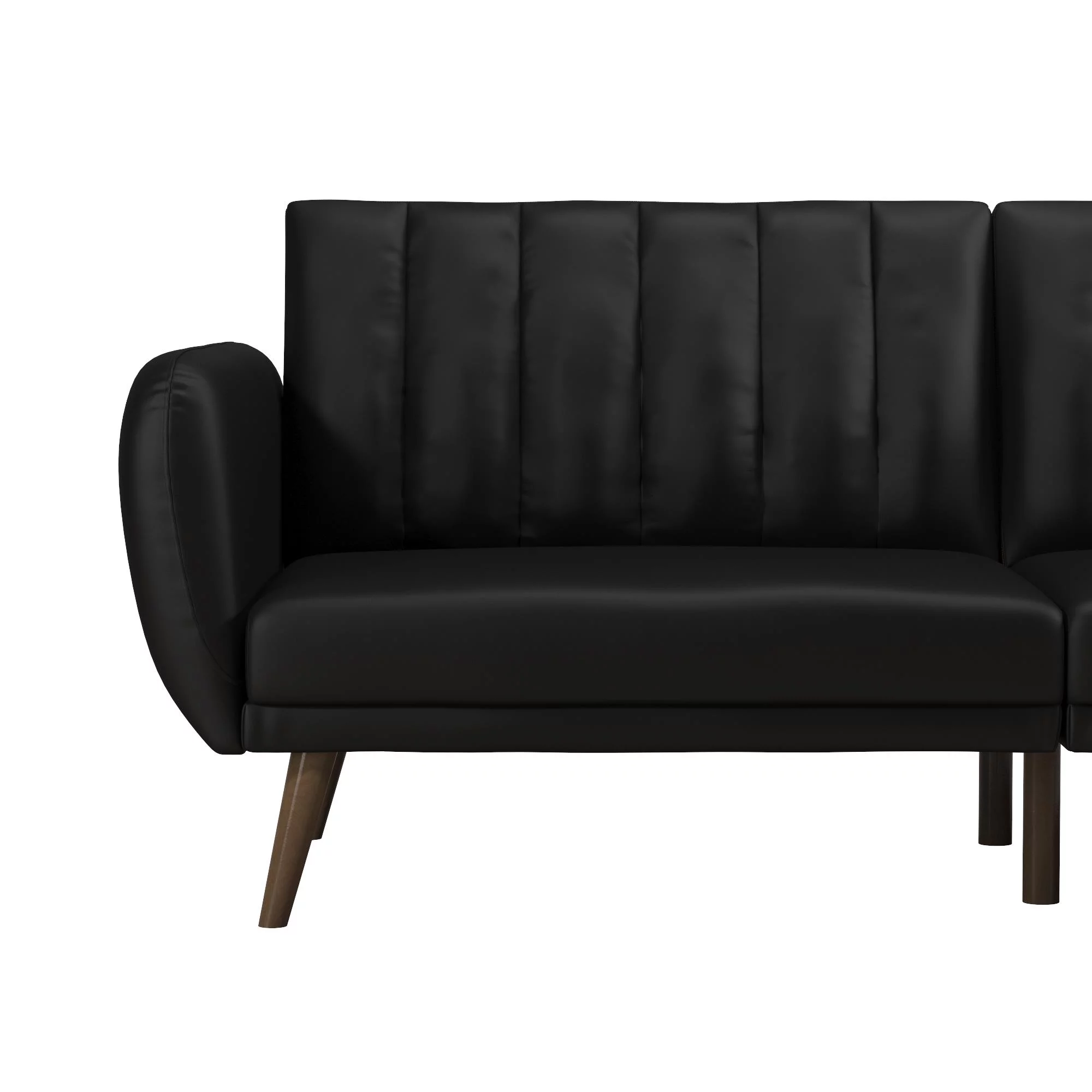 Novogratz Brittany Futon, Black Faux Leather