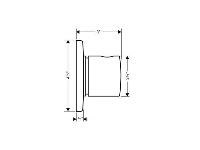 Axor Uno 38934001 Trio/Quattro Diverter Trim - Chrome