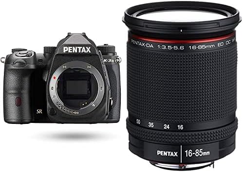 Pentax K-3 Mark III Flagship APS-C Black Camera Body - 12fps, Touch Screen LCD, Weather Resistant Magnesium Alloy Body with in-Body 5-Axis Shake Reduction. 1.05x Optical viewfinder with 100% FOV