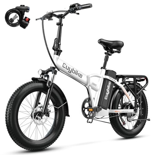 1000W Folding Electric Bike, 48V 20AH Large Removable Battery E Bike, 30+MPH, 80 Miles Max Range, 20" Fat Tire Electric Bike for Adults, Adult Electric Bicycles for Commute Beach Snow