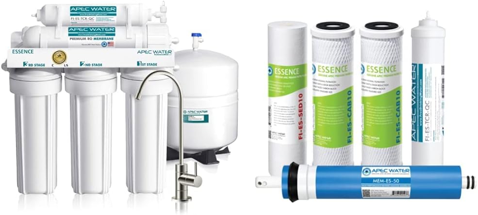 APEC Water Systems ROES-50 Replacement Filter Set, WQA Certified, Chlorine Reduction, Carbon Block
