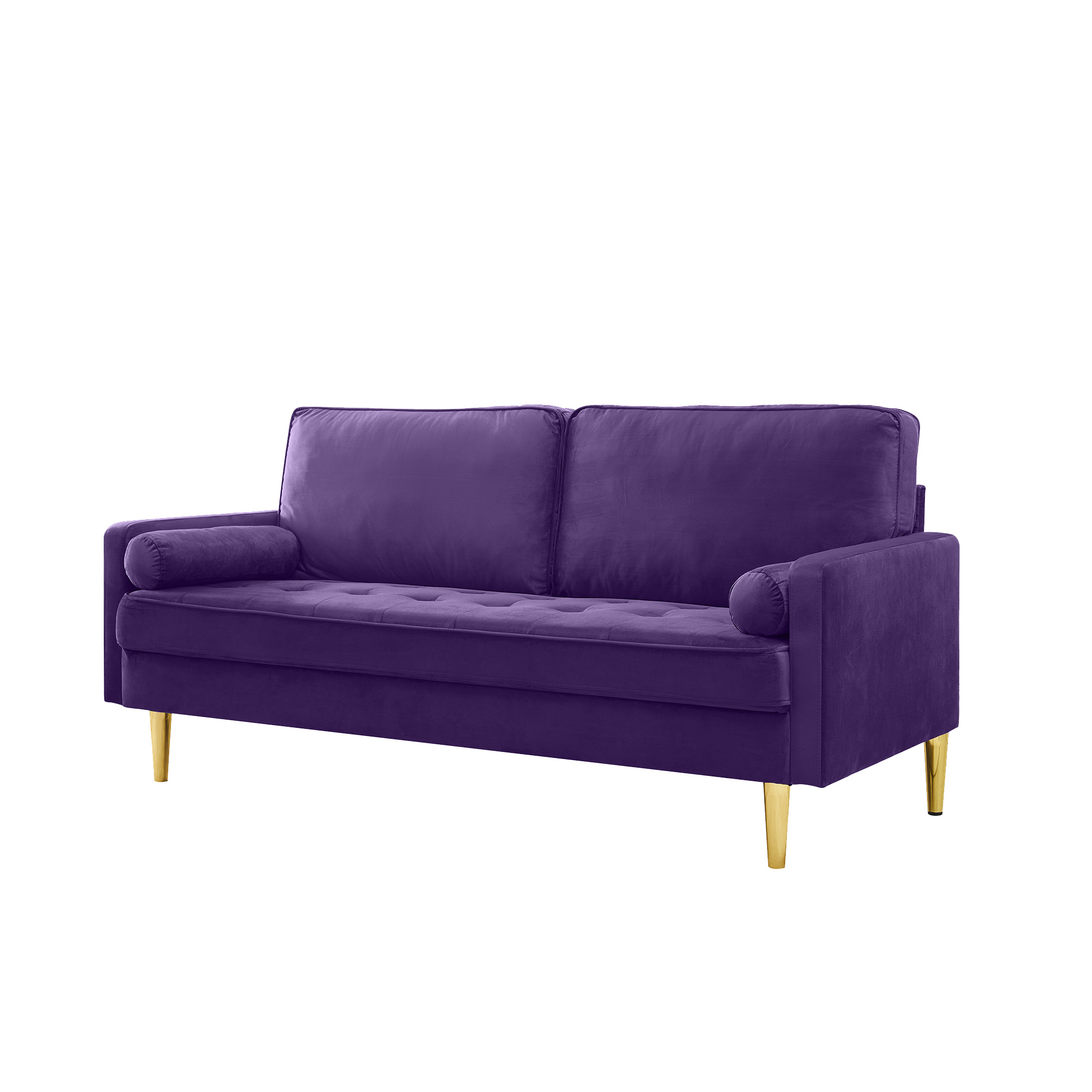 Stylish Purple Velvet Loveseat Sofa - 79.37 - Luxury and comfort combined in one elegant piece