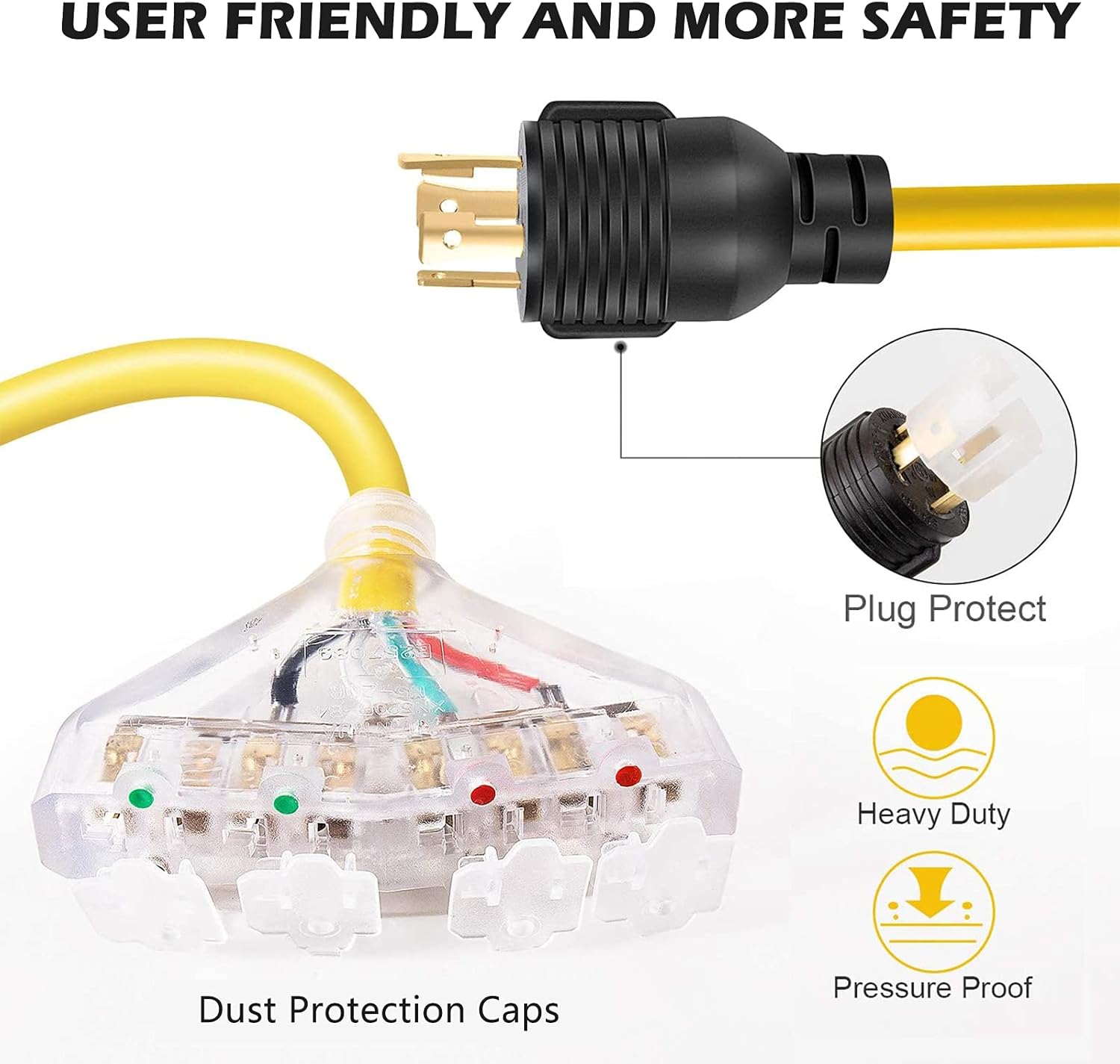 HZXVOGEN Power Extension Cord Welder Extension Adapter 50A 25FT 6-50R Female 6-50P Male Prong Heavy Duty Electric Extension Wire Generator Arc Stick MMA MIG TIG Welding Machine Cable-25FT