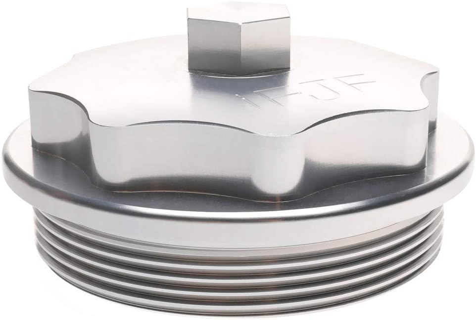 iFJF F81Z9G270BA Fuel Filter Cap Replacement for Powerstroke 7.3L V8 1999-2003 F250 F350 F450 F550 Super Duty 2000-2003 Excursion Billet Aluminum 1831193C91 RK31449 904-203 Pack of 2