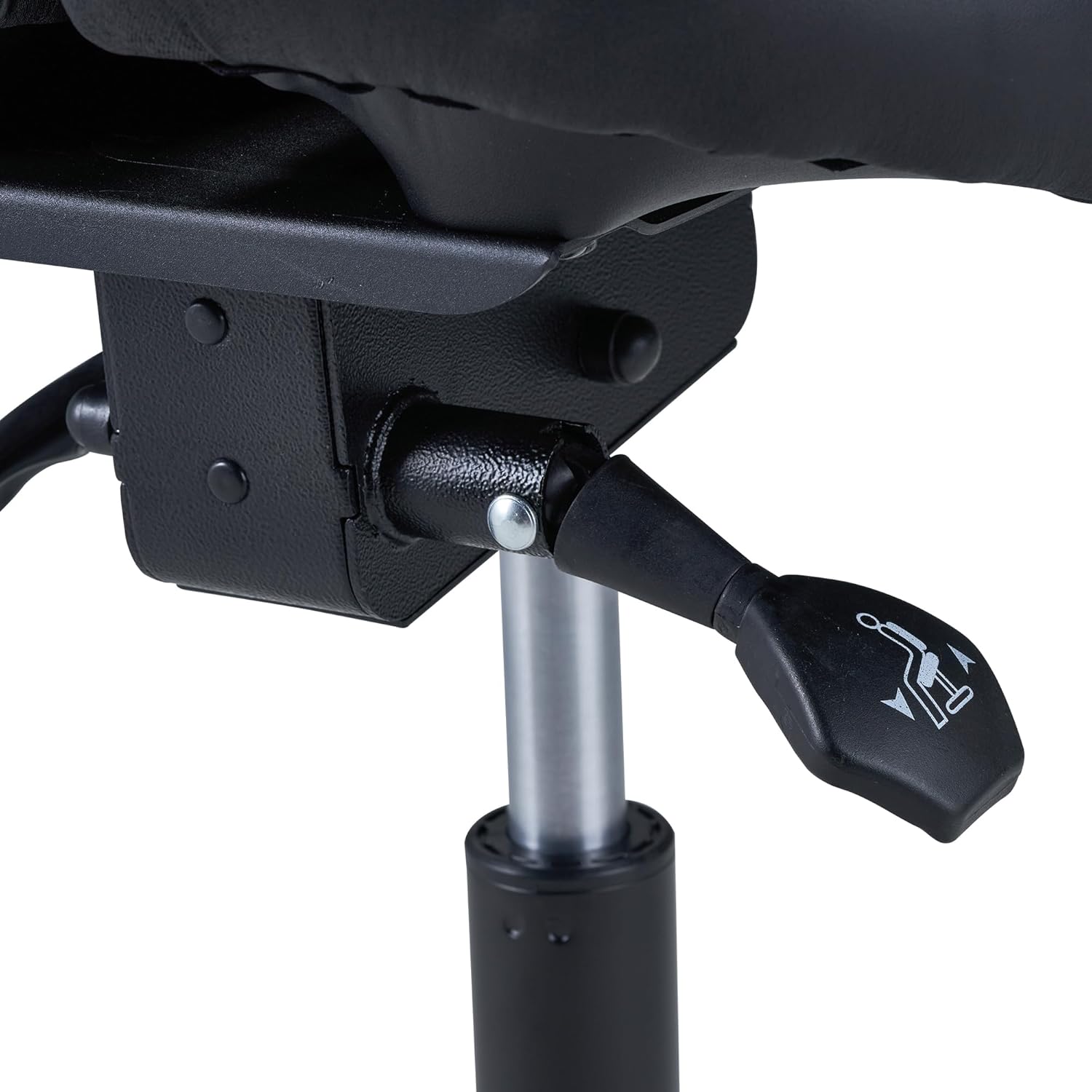 Master Massage Berkeley Ergonomic Split Style Saddle Stool in Black with Black Aluminum Base