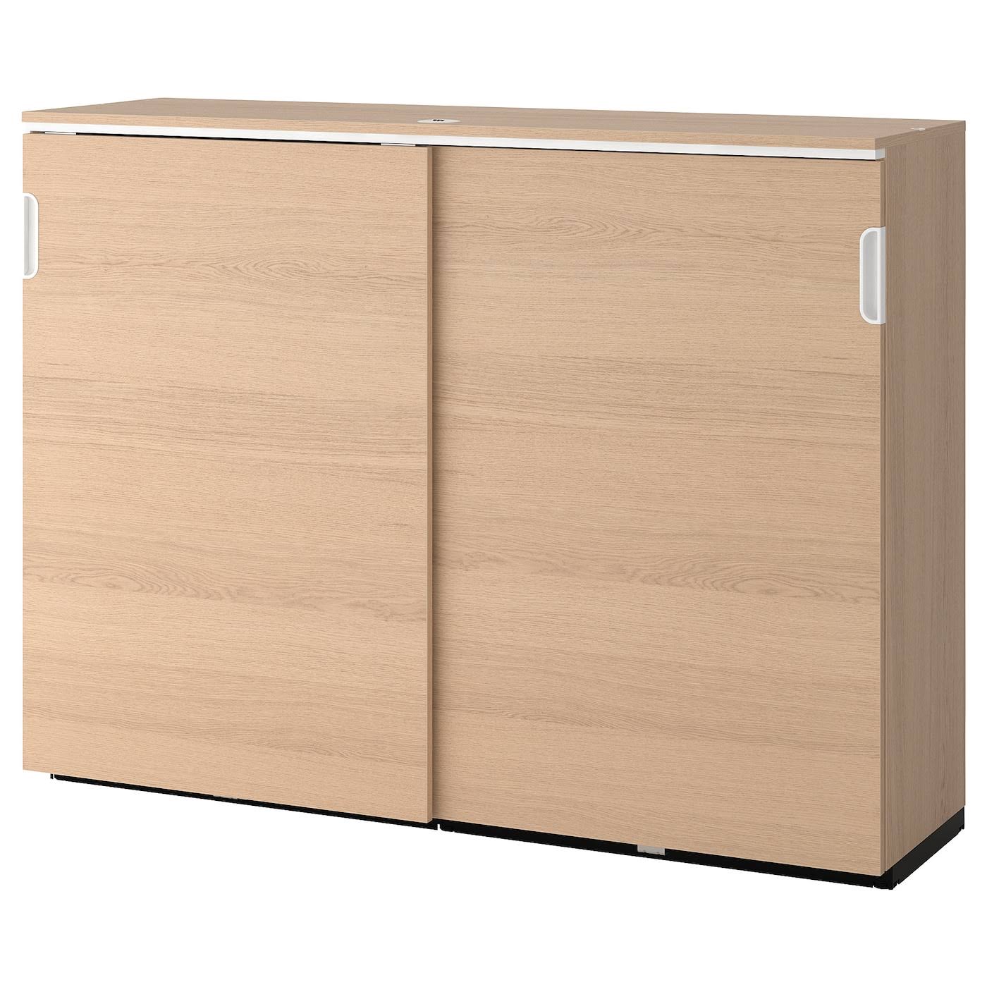 IKEA - Galant Cabinet with Sliding Doors, White Stained Oak Veneer, 63x47 1/4 80365133