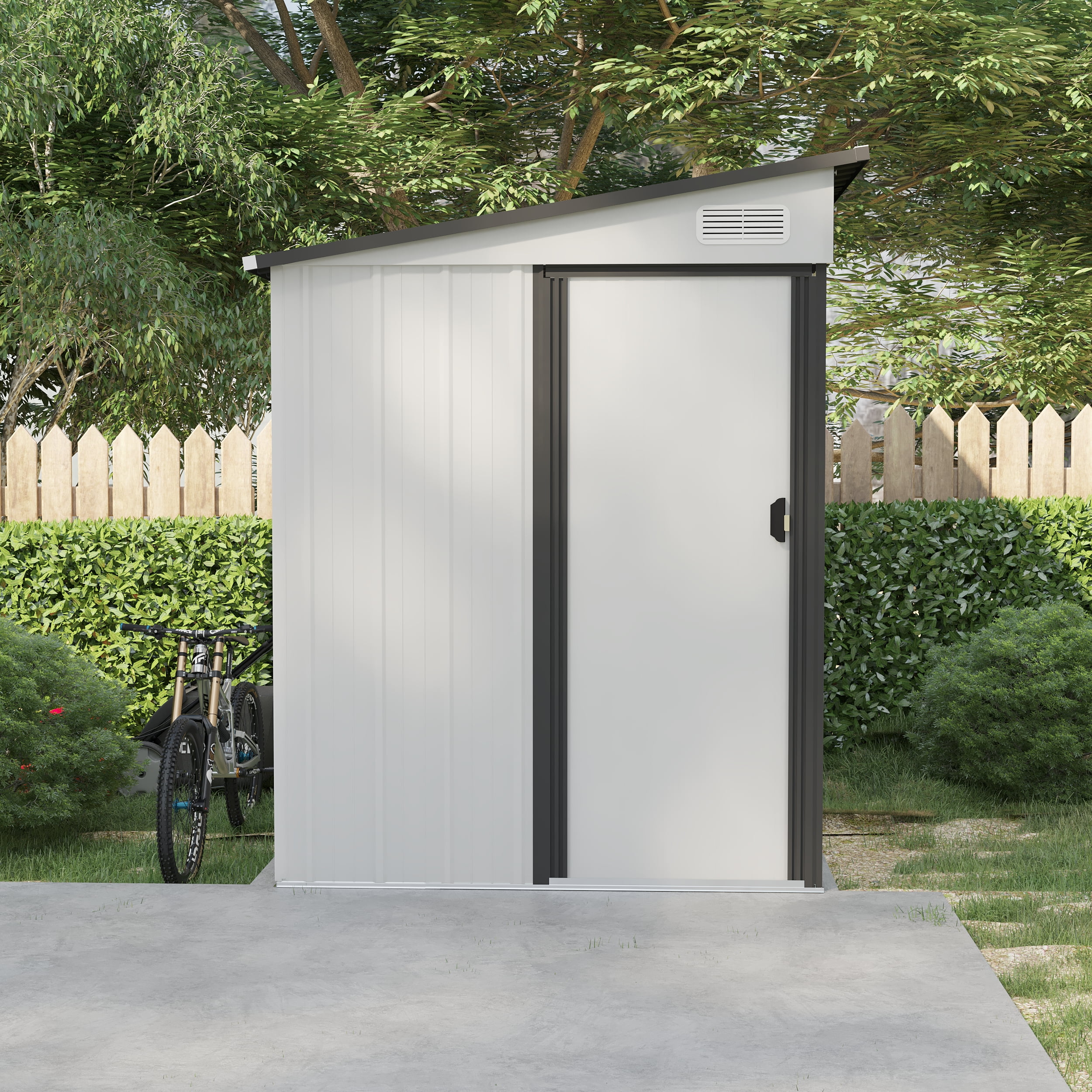 Storage Shed 5X7ft, Outdoor Lean-to Metal Storage Sheds with Pent Roof