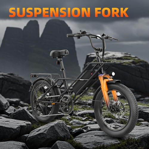 Fat Tire Electric Bike for Adults 20" 1200W Peak Mountain Ebike Commuting Off-Road E-Bike 7 Speed Pedal Assist Electric Bicycle with 48V Removable Battery Up to 70 Miles 28 MPH