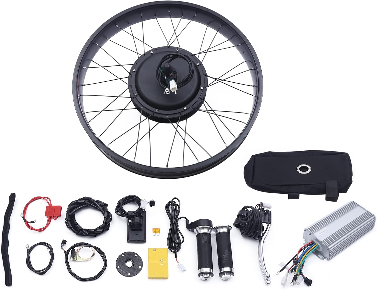 Electric Bike Conversion Kit, 26" 48V 1500W Rear Wheel Electric Fat Tire Ebikes Conversion Kit Ebike Hub Motor Snow Bike Motor Conversion Kit with LCD Display & PAS System Twist Throttle