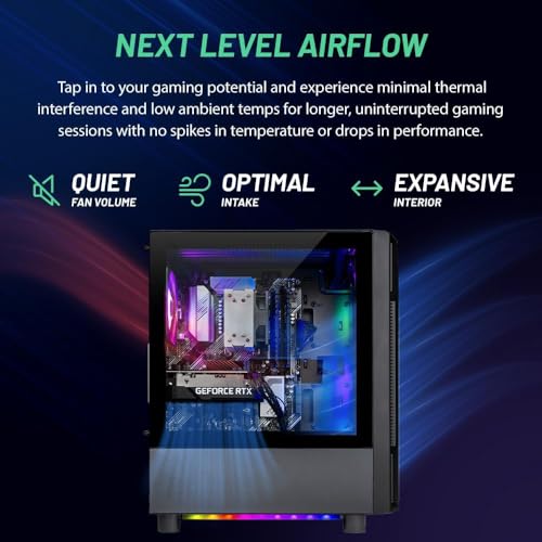 Skytech Gaming Shadow Gaming PC, Intel i7 12700F 2.1 GHz, RTX 4060, 1TB NVME, 16GB DDR4 RAM 3200, 600W Gold PSU Wi-Fi, Win 11 Home, RGB-Keyboard and RGB-Mouse Included,Black