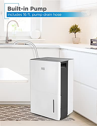 BLACK+DECKER 4500 Sq. Ft. Dehumidifier for Extra Large Spaces and Basements, Energy Star Certified, BDT50WTB,White