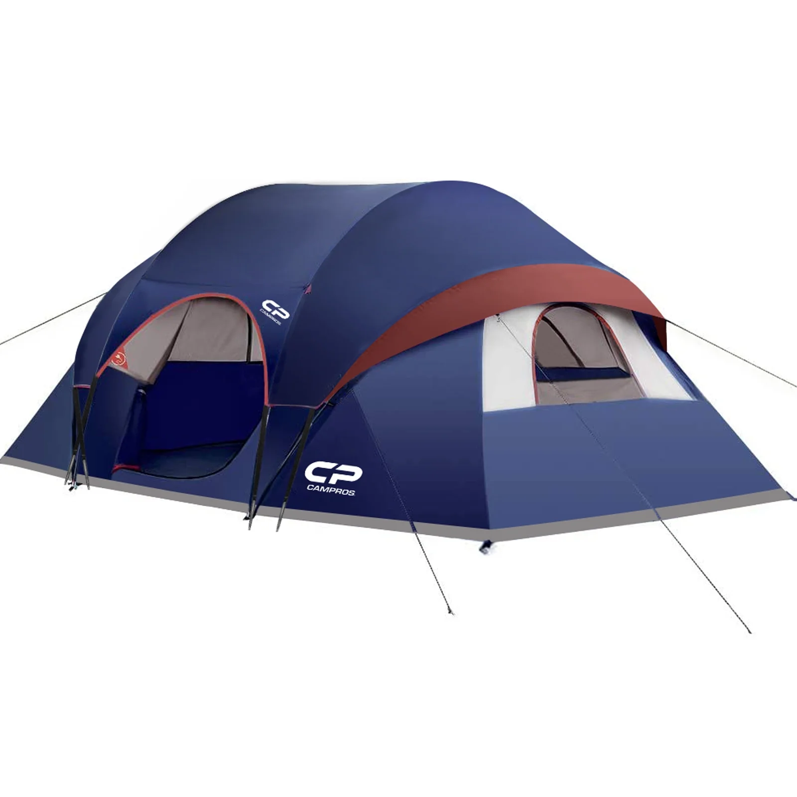 CAMPROS 9 Person Camping Tent, Easy Set up Waterproof Tent, Room Divider, Blue