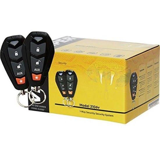 Viper 3106V 3-Channel 1-Way Car Alarm Vehicle Security Keyless Entry System 2 Remotes