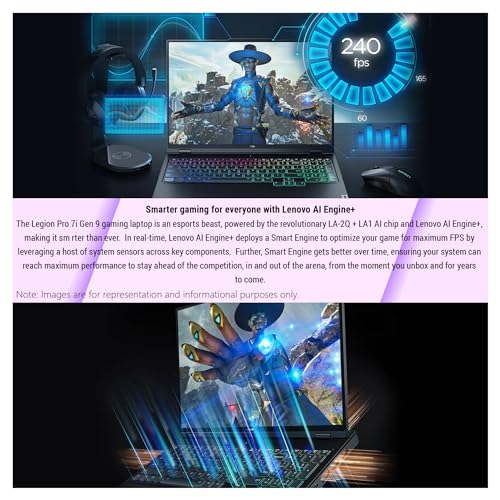 Lenovo Legion Pro 7i Gen 9, 14th Generation Intel Core i9-14900HX, 64 GB DDR5 RAM, 2 TB PCIe SSD, 16" WQXGA Display, Nvidia GeForce RTX 4090, Backlit Keyboard, Windows 11 Home, Black