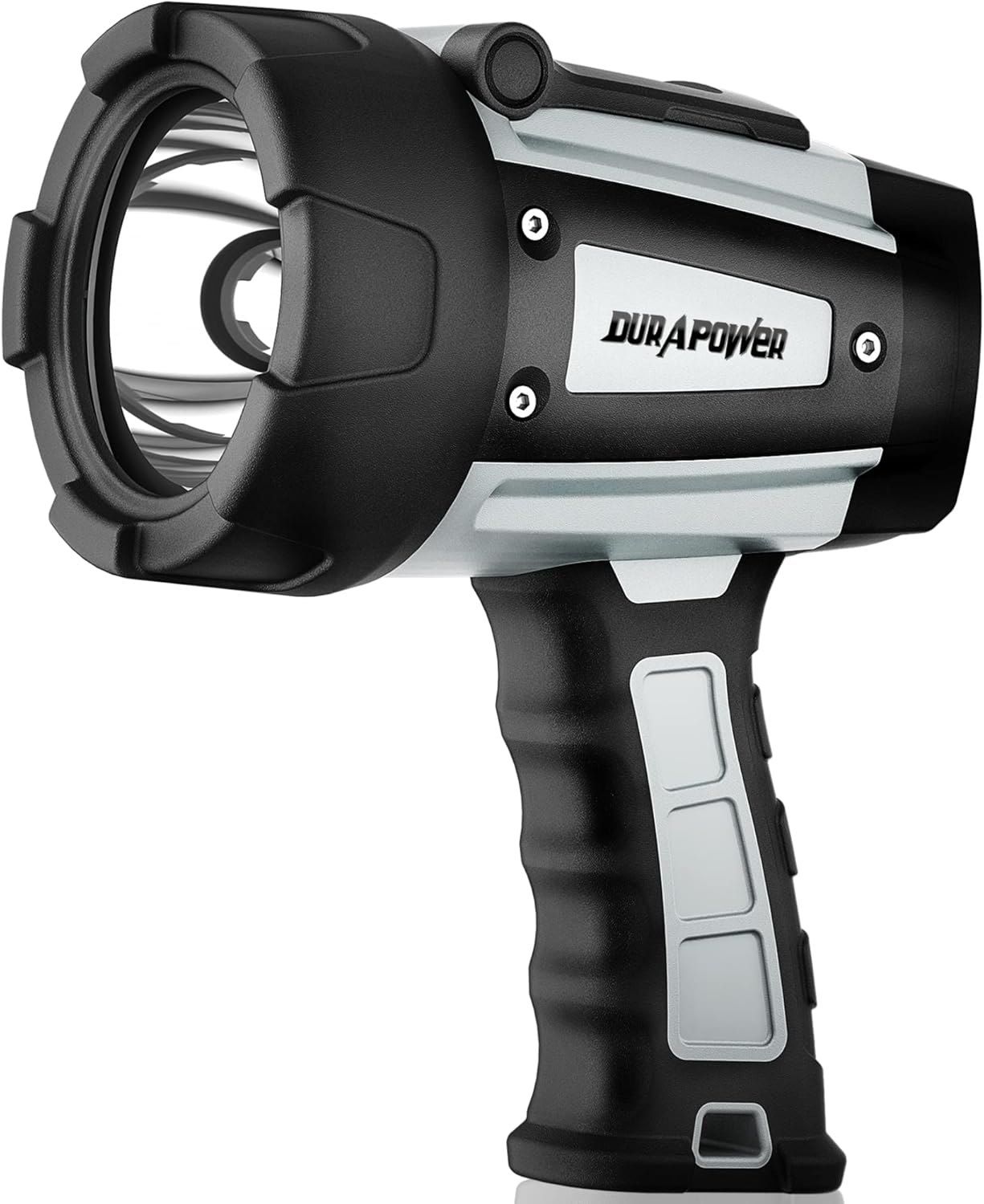Durapower Rechargeable Spotlight, 10000 Lumen Super Bright LED Handheld Spotlight, IP68 Waterproof Spotlight Flashlight for Marine Boat Camping Country Farm Gift