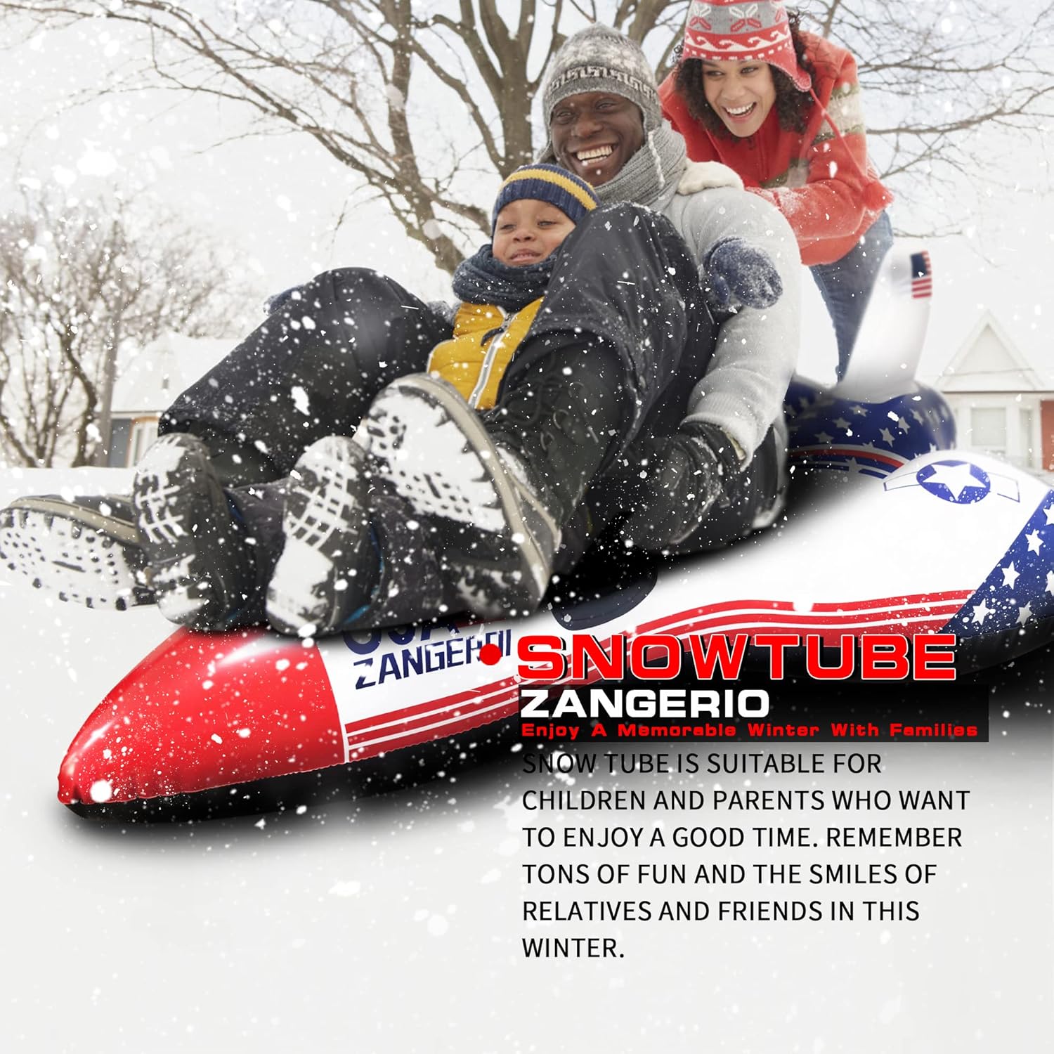Snow Tube Snow Tubes for Sledding Snow Sled for Kids Snow Sleds for Kids and Adult Snow Tubes for Sledding Kids Snow Tube Heavy Duty Inflatable Snowmobile Snow Sled Snow Tubes for Adults Pack of 2