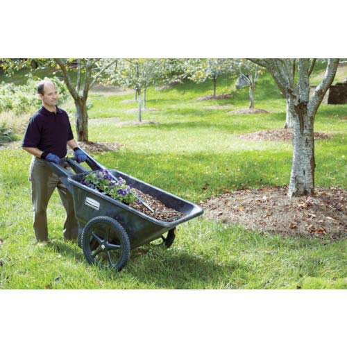 Rubbermaid Commercial Products FG564200BLA Plastic Yard Cart, 7.5 cu. feet