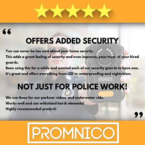 Promnico Police Body Camera for Law Enforcement Wearable Video + Audio Body Camera with Night Vision for Security Guards, Police