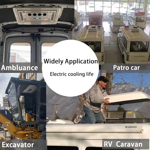 12V/24V Roof RV Air Conditioner, Electric RV Truck Camper, Top-mounted Integrated RV Air Conditioner, Non-duct, Quiet AC, for Automotive Camper Travel Trailer