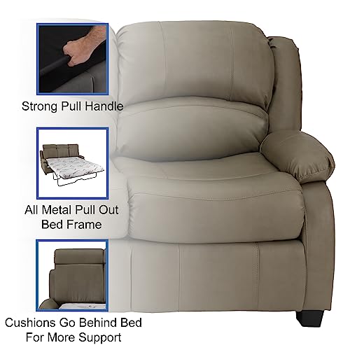 RecPro Charles Collection | 80" RV Hide A Bed Loveseat | Memory Foam Mattress | RV Sleeper Sofa | Pull Out Couch | RV Furniture | RV Loveseat | RV Living Room (Slideout) Furniture | Putty