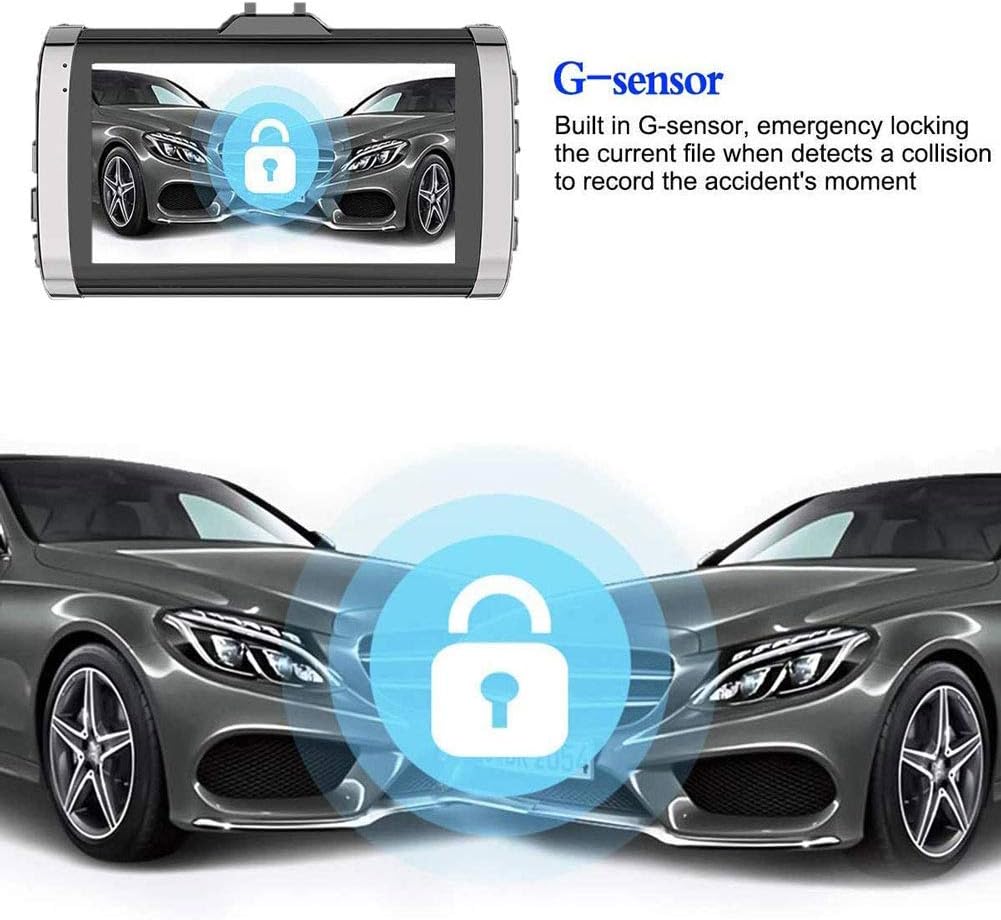Dash Cam Dash Camera Double Recording Full 1080P HD Recording DVR Cam Video Recorder in Car Camera Dashcam for Cars 170 Wide Angle WDR with 3.0" LCD Display Night Vision Motion Detection G-Sensor